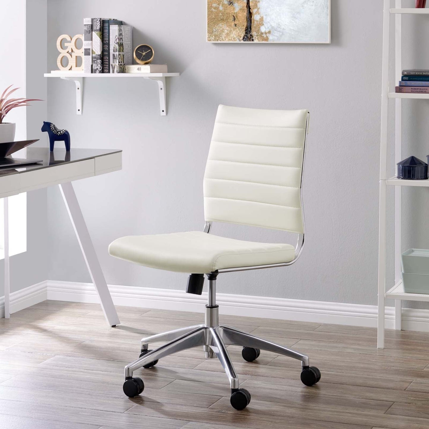 Jive Armless Mid Back Office Chair White EEI-1525-WHI