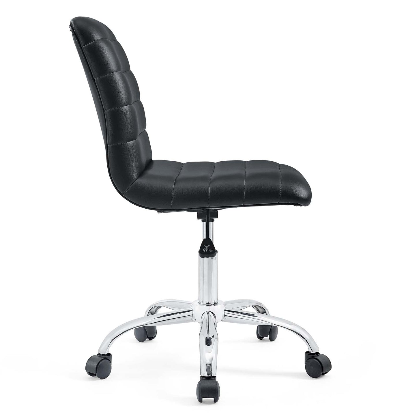 Ripple Armless Mid Back Vinyl Office Chair Black EEI-1532-BLK