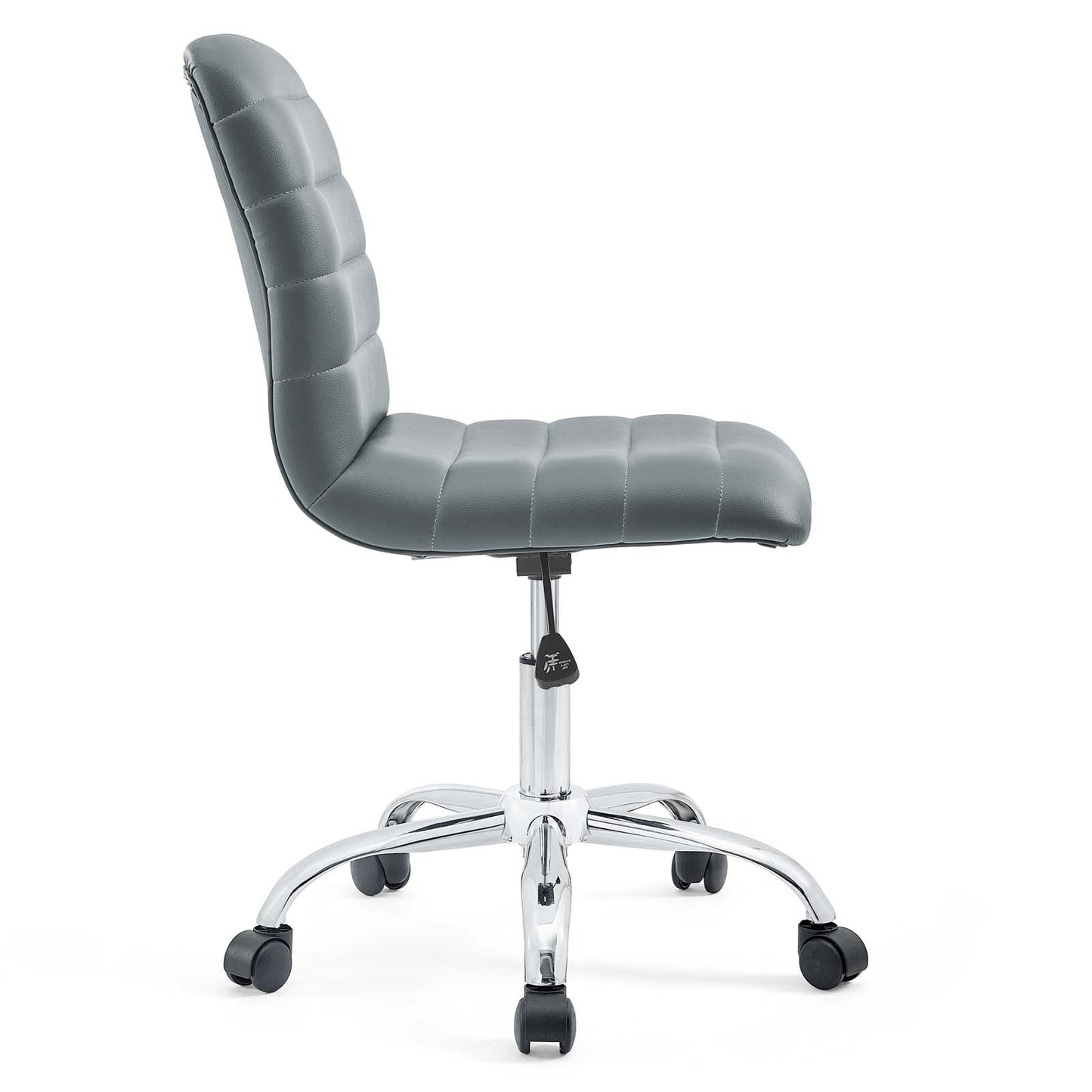 Ripple Armless Mid Back Vinyl Office Chair Gray EEI-1532-GRY