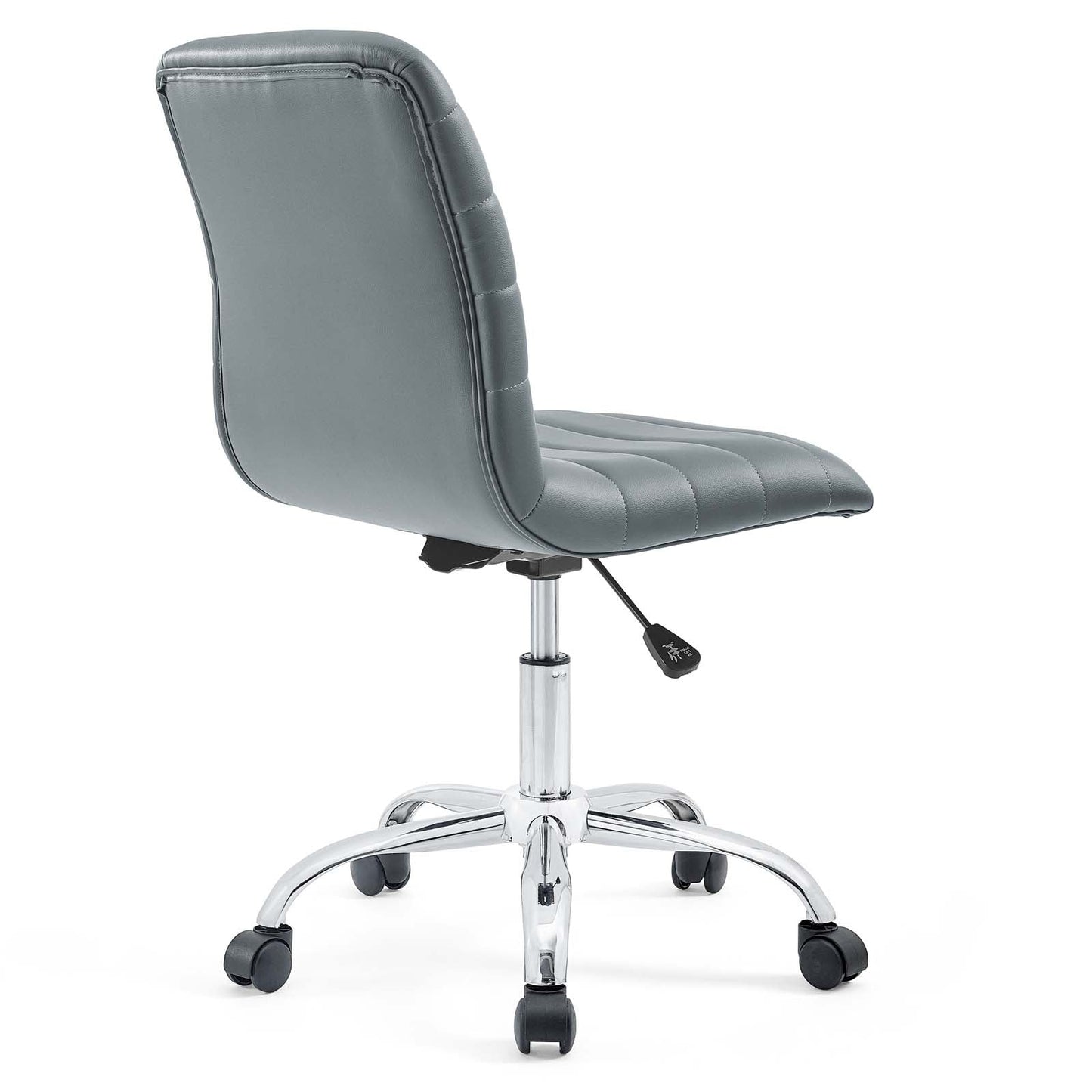 Ripple Armless Mid Back Vinyl Office Chair Gray EEI-1532-GRY