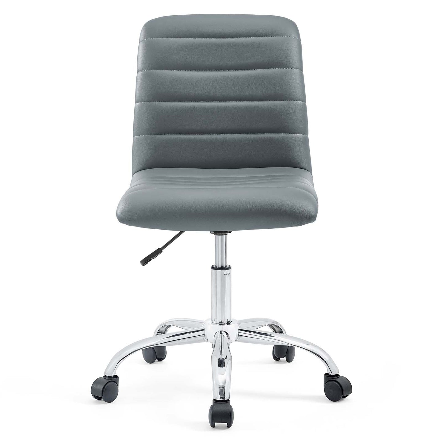 Ripple Armless Mid Back Vinyl Office Chair Gray EEI-1532-GRY