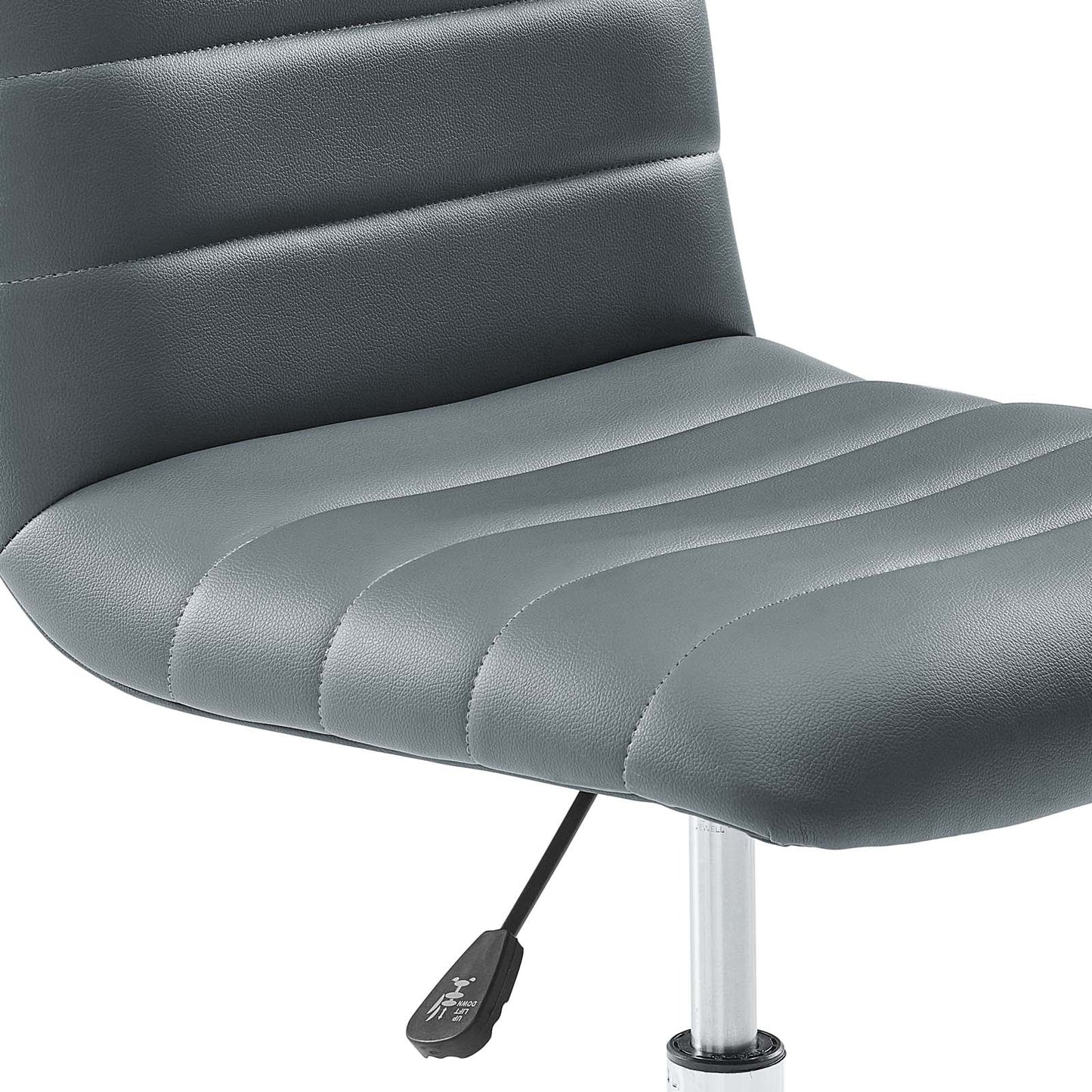 Ripple Armless Mid Back Vinyl Office Chair Gray EEI-1532-GRY