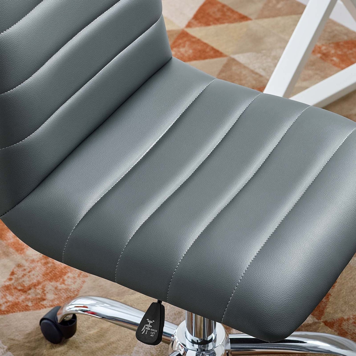 Ripple Armless Mid Back Vinyl Office Chair Gray EEI-1532-GRY