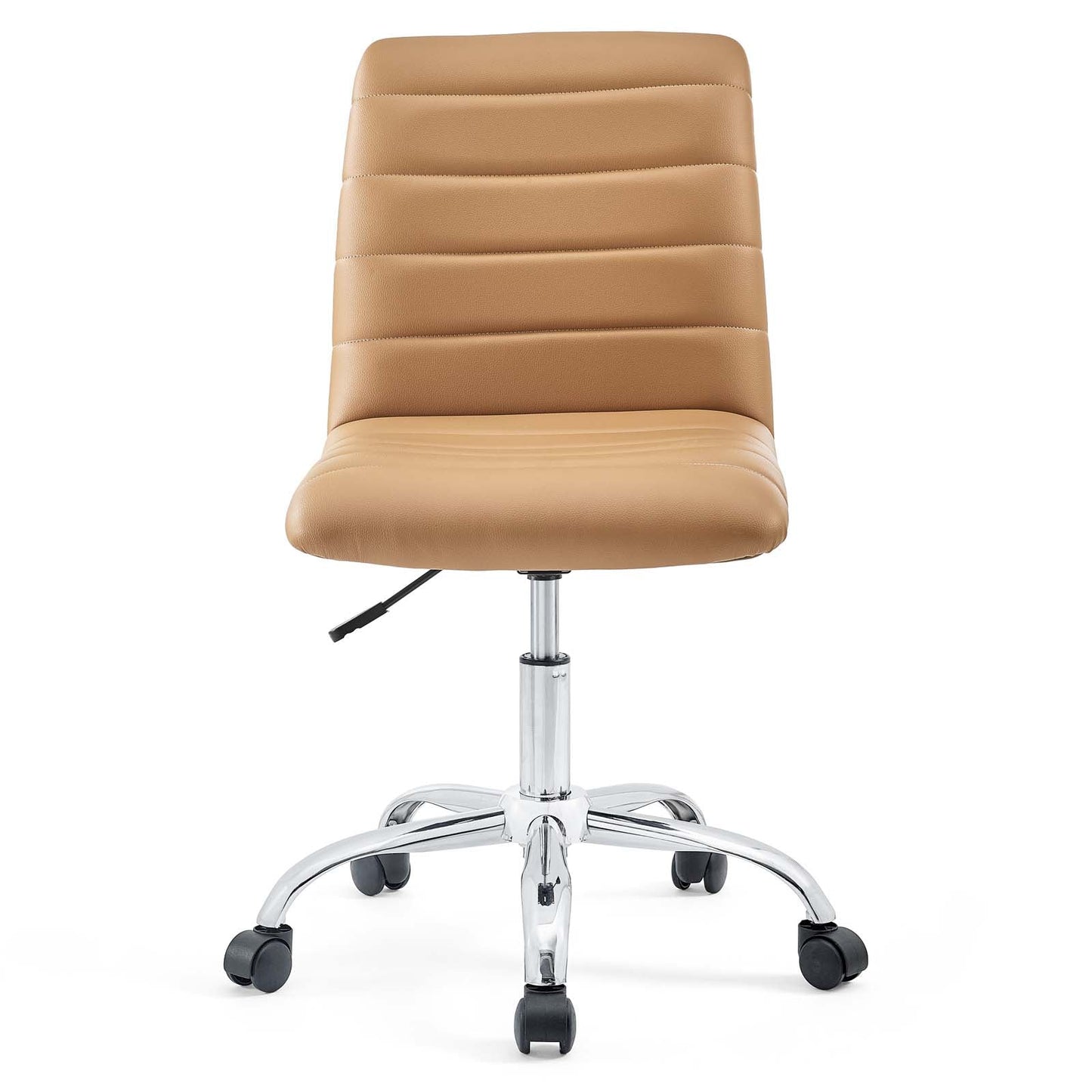 Ripple Armless Mid Back Vinyl Office Chair Tan EEI-1532-TAN