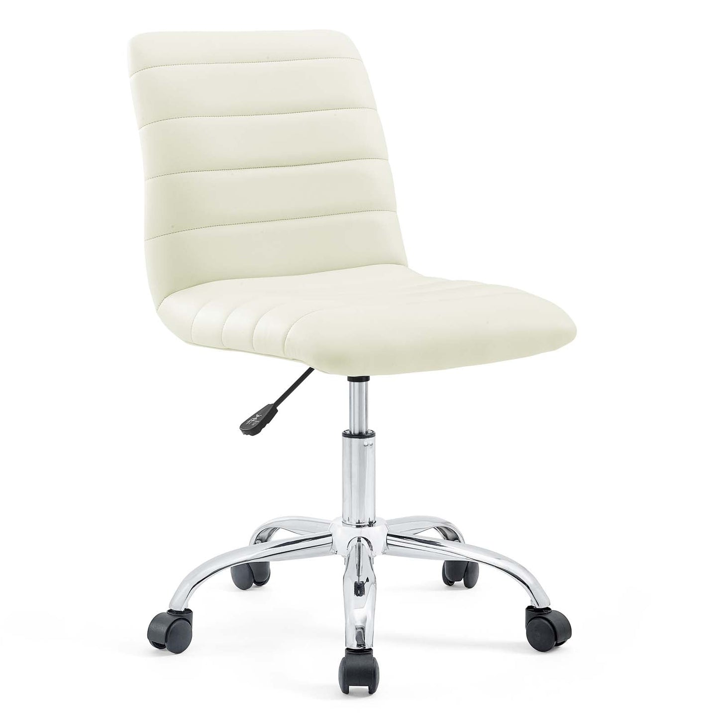 Ripple Armless Mid Back Vinyl Office Chair White EEI-1532-WHI