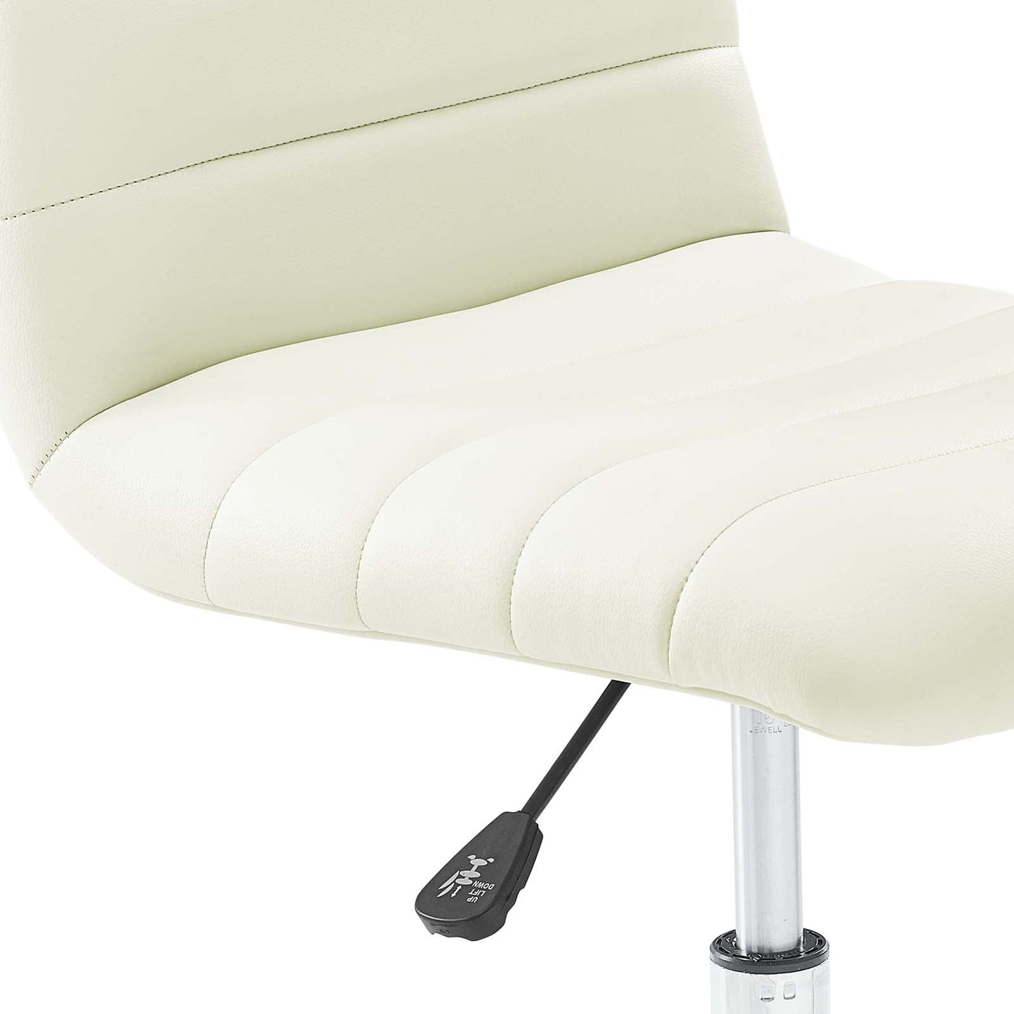 Ripple Armless Mid Back Vinyl Office Chair White EEI-1532-WHI