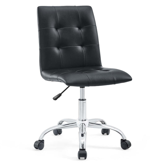 Prim Armless Mid Back Office Chair Black EEI-1533-BLK