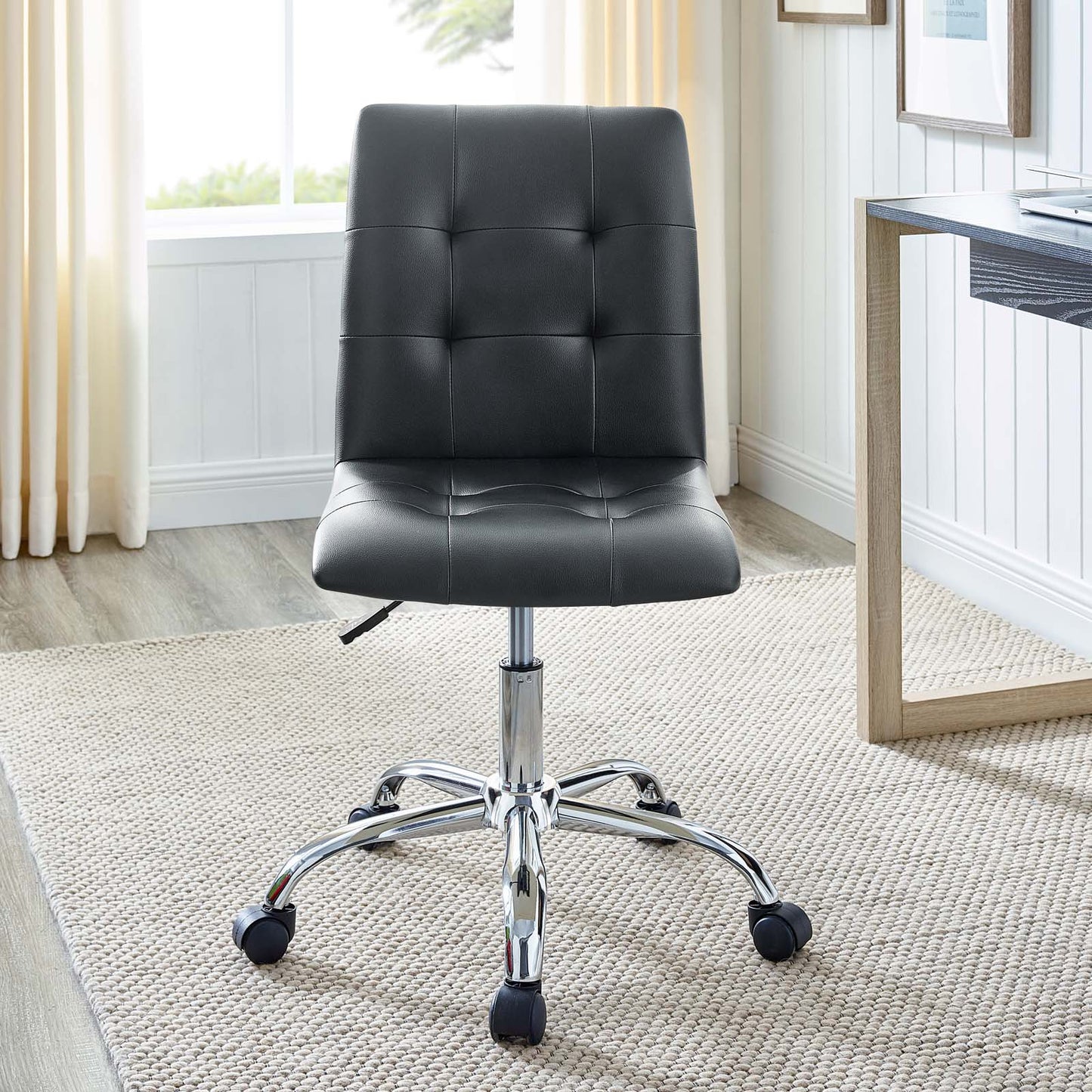 Prim Armless Mid Back Office Chair Black EEI-1533-BLK