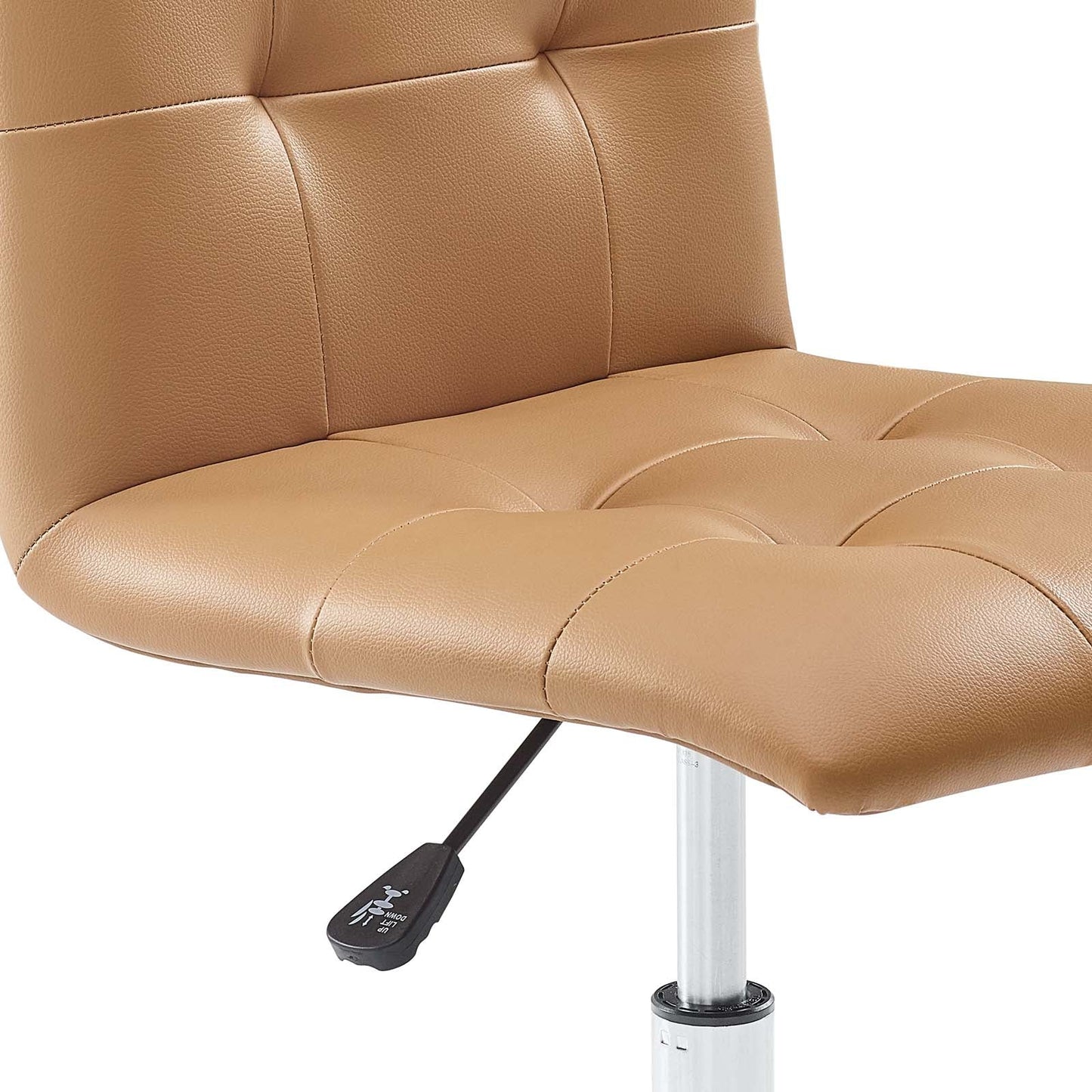 Prim Armless Mid Back Office Chair Tan EEI-1533-TAN