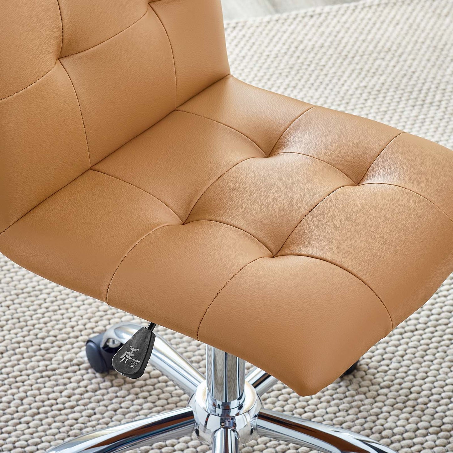 Prim Armless Mid Back Office Chair Tan EEI-1533-TAN