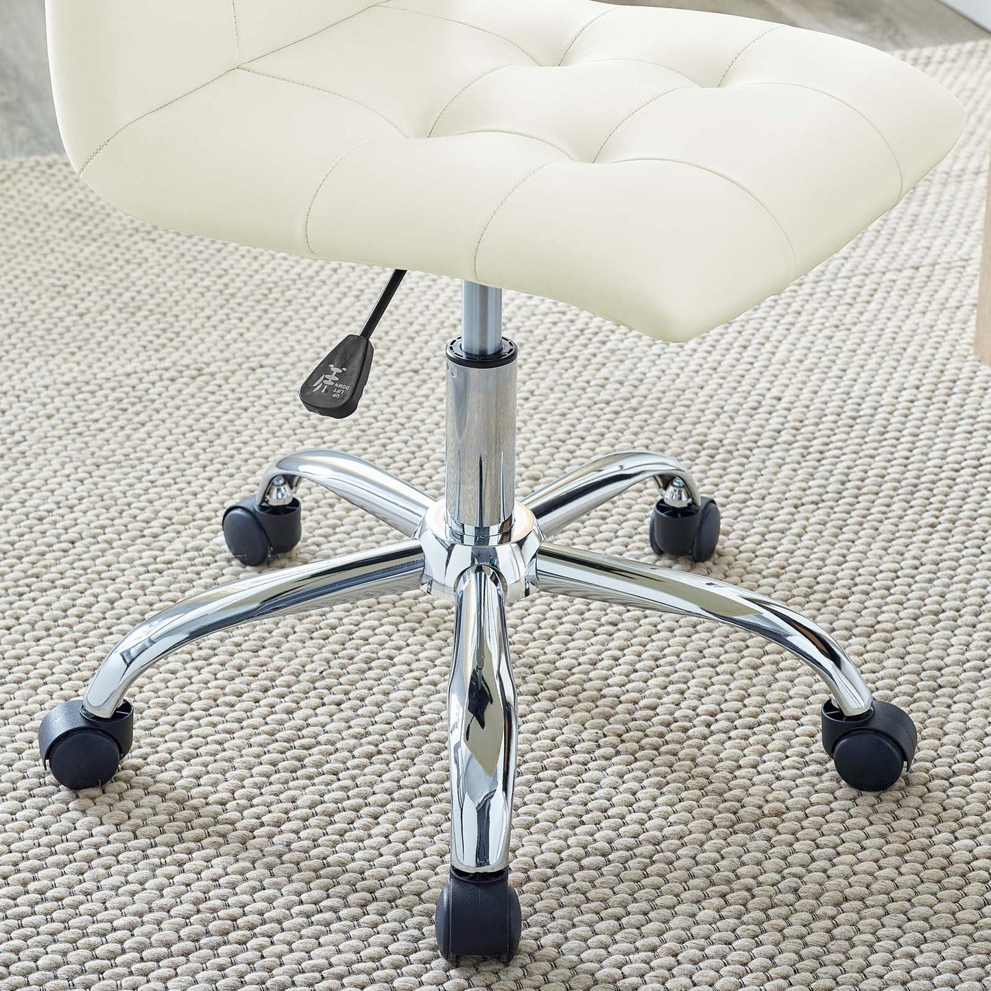 Prim Armless Mid Back Office Chair White EEI-1533-WHI