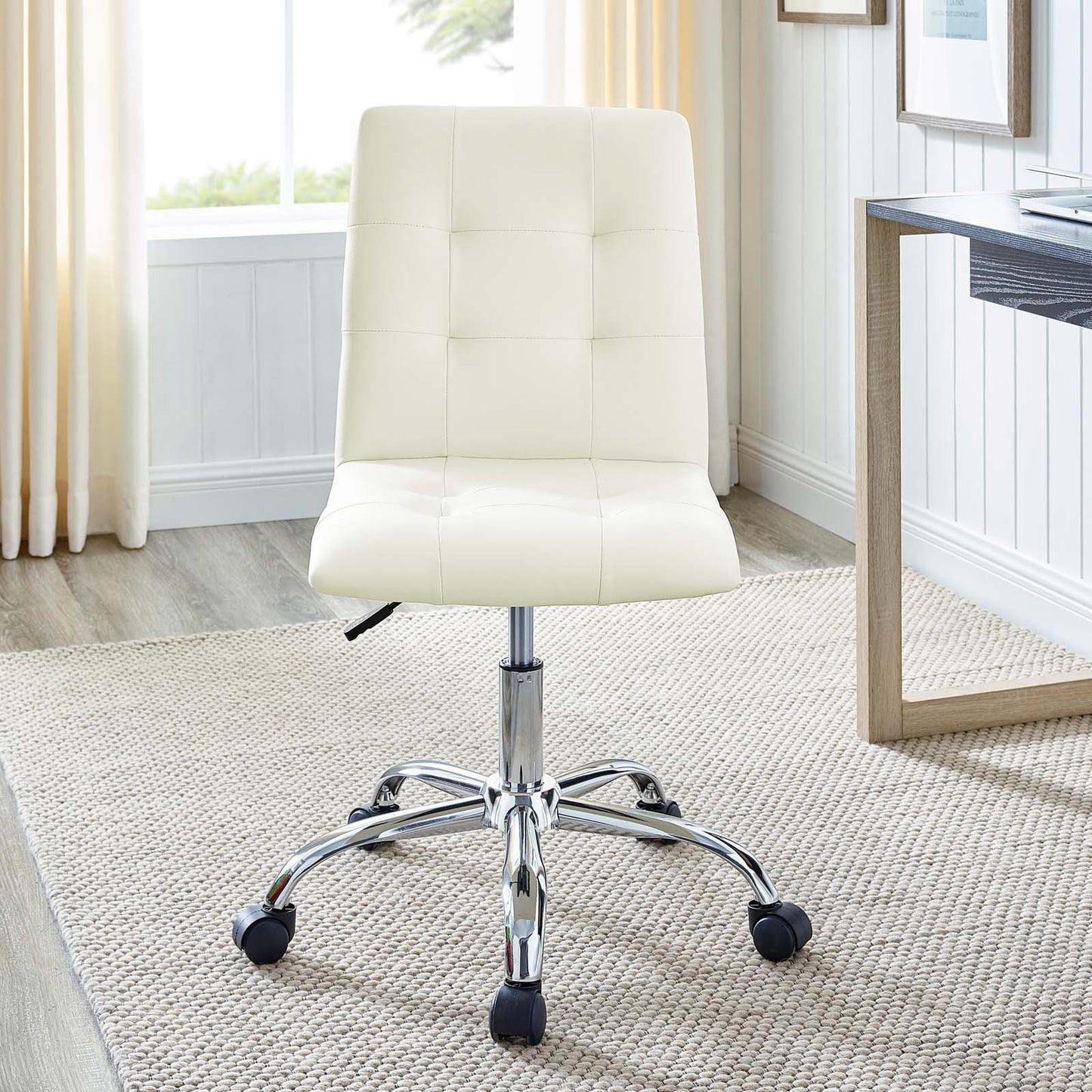 Prim Armless Mid Back Office Chair White EEI-1533-WHI