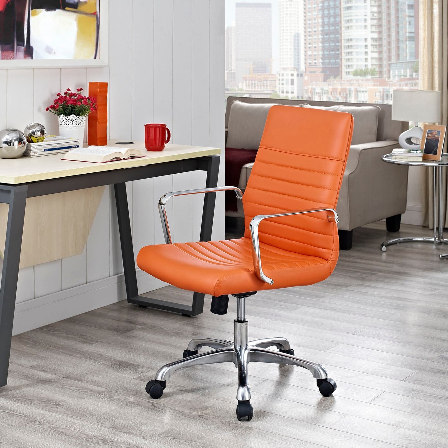 Finesse Mid Back Office Chair Orange EEI-1534-ORA