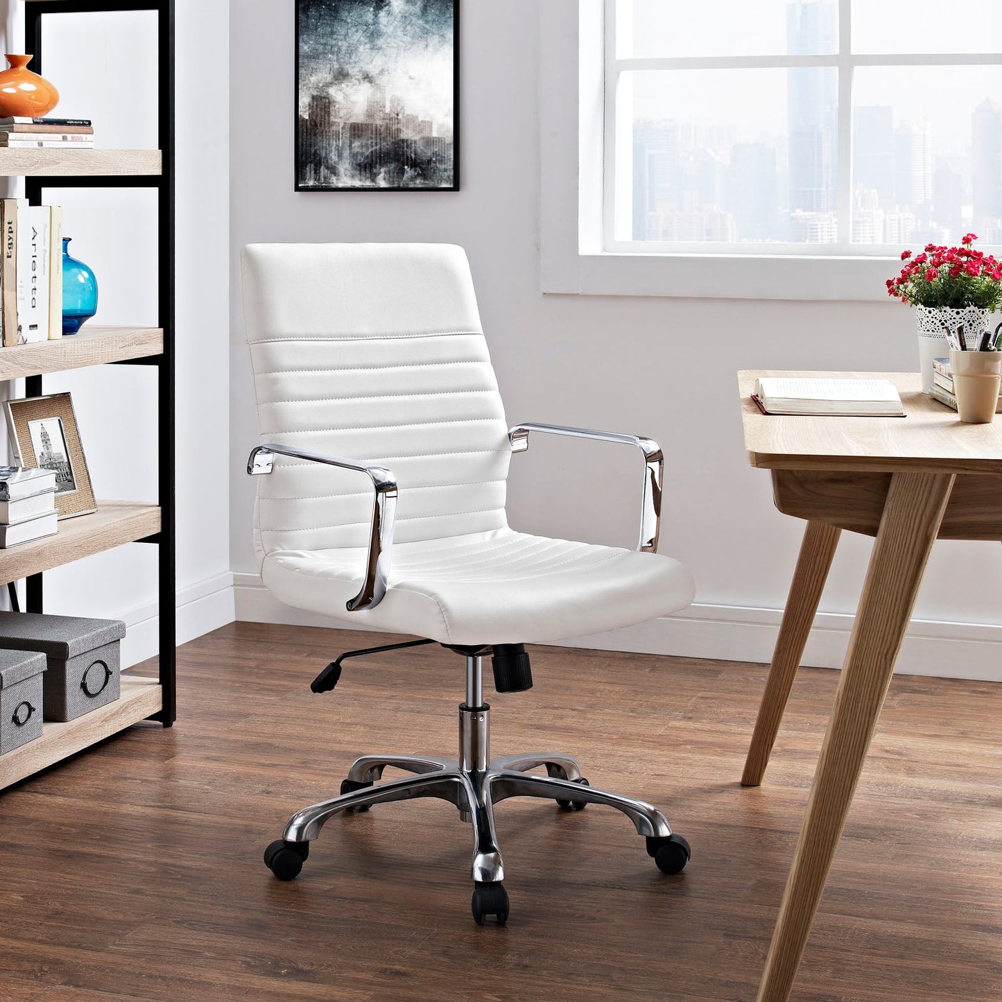 Finesse Mid Back Office Chair White EEI-1534-WHI