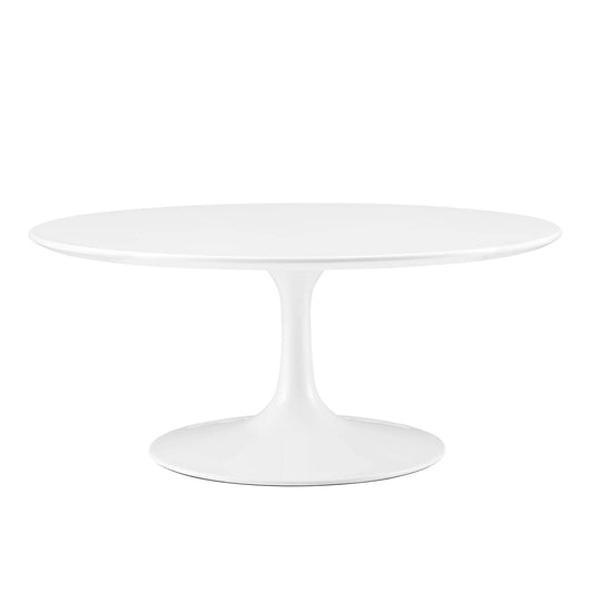 Lippa 36" Round Wood Coffee Table White EEI-1646-WHI