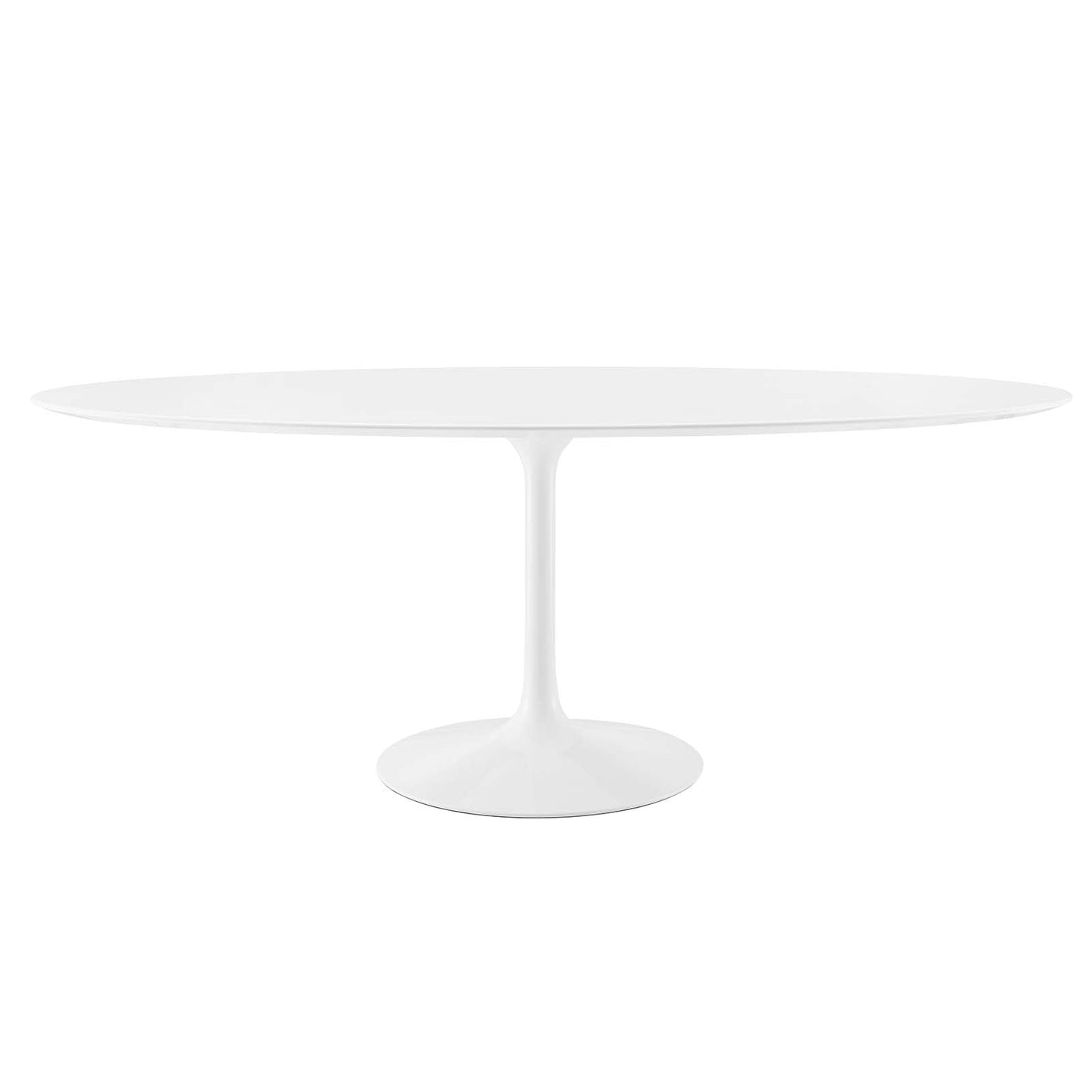 Lippa 78" Oval Wood Top Dining Table White EEI-1657-WHI