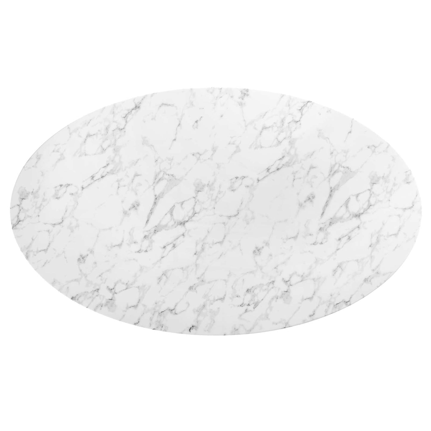 Lippa 78" Oval Artificial Marble Dining Table White EEI-1659-WHI