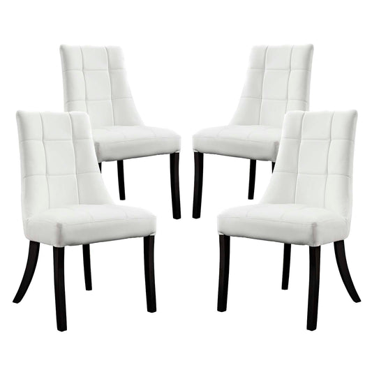 Noblesse Dining Chair Vinyl Set of 4 White EEI-1678-WHI