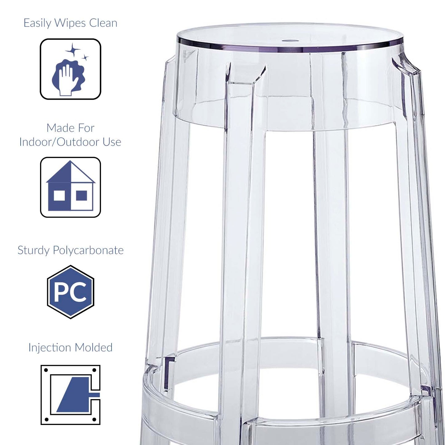 Casper Bar Stool Clear EEI-170-CLR