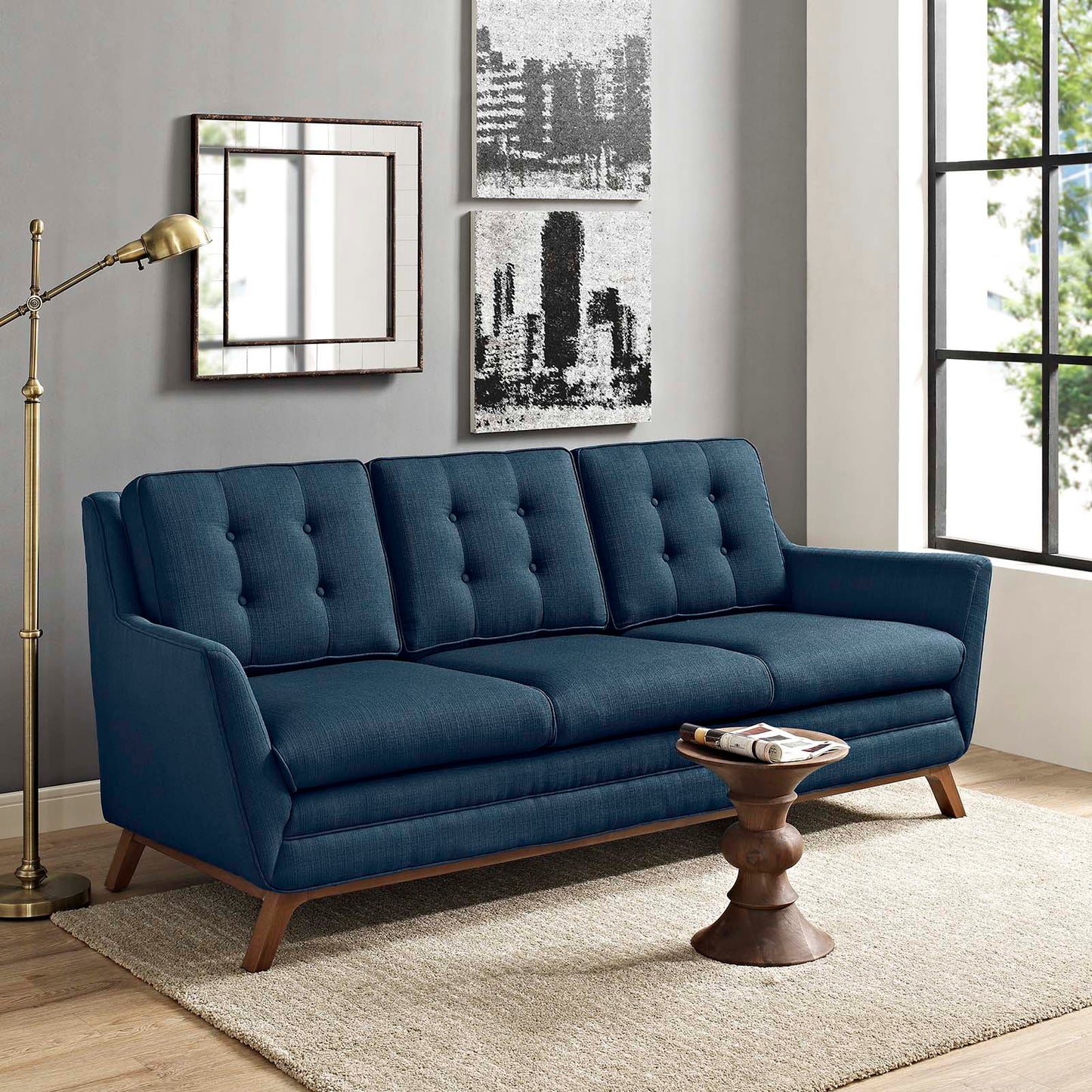 Beguile Upholstered Fabric Sofa Azure EEI-1800-AZU