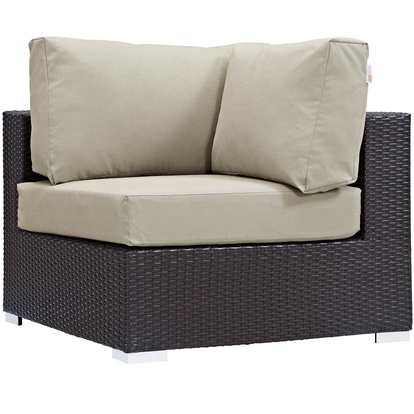 Convene Outdoor Patio Corner Espresso Beige EEI-1840-EXP-BEI