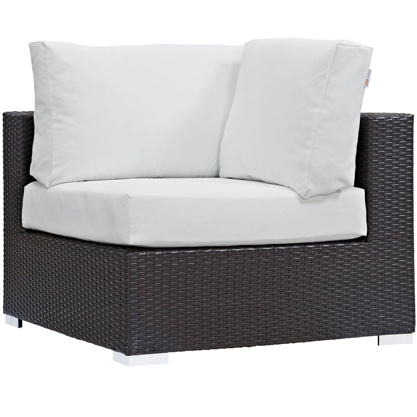 Convene Outdoor Patio Corner Espresso White EEI-1840-EXP-WHI