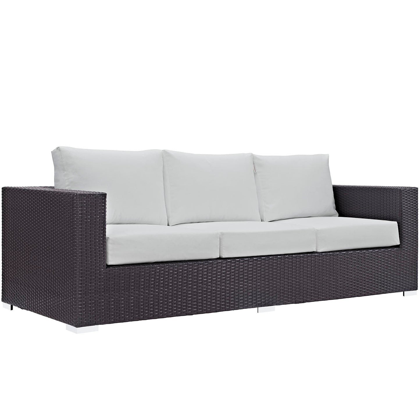 Convene Outdoor Patio Sofa Espresso White EEI-1844-EXP-WHI