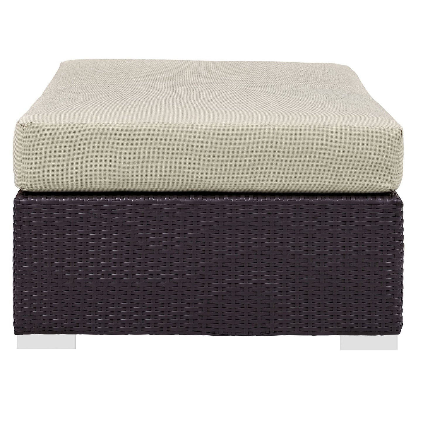 Convene Outdoor Patio Fabric Rectangle Ottoman Espresso Beige EEI-1847-EXP-BEI