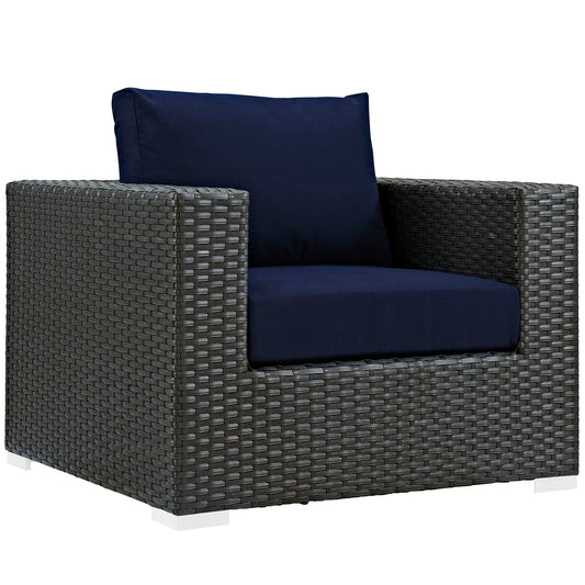 Sojourn Outdoor Patio Sunbrella® Armchair Canvas Navy EEI-1850-CHC-NAV