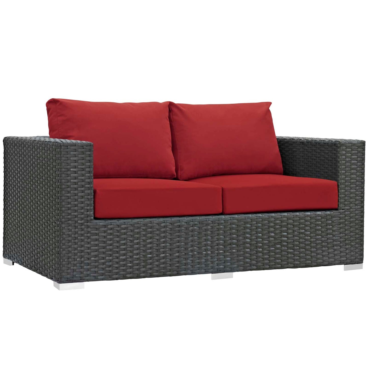 Sojourn Outdoor Patio Sunbrella® Loveseat Canvas Red EEI-1851-CHC-RED