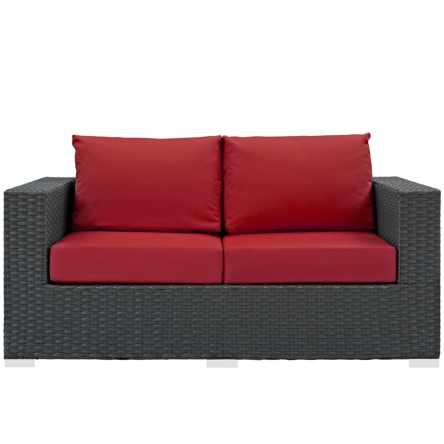 Sojourn Outdoor Patio Sunbrella® Loveseat Canvas Red EEI-1851-CHC-RED