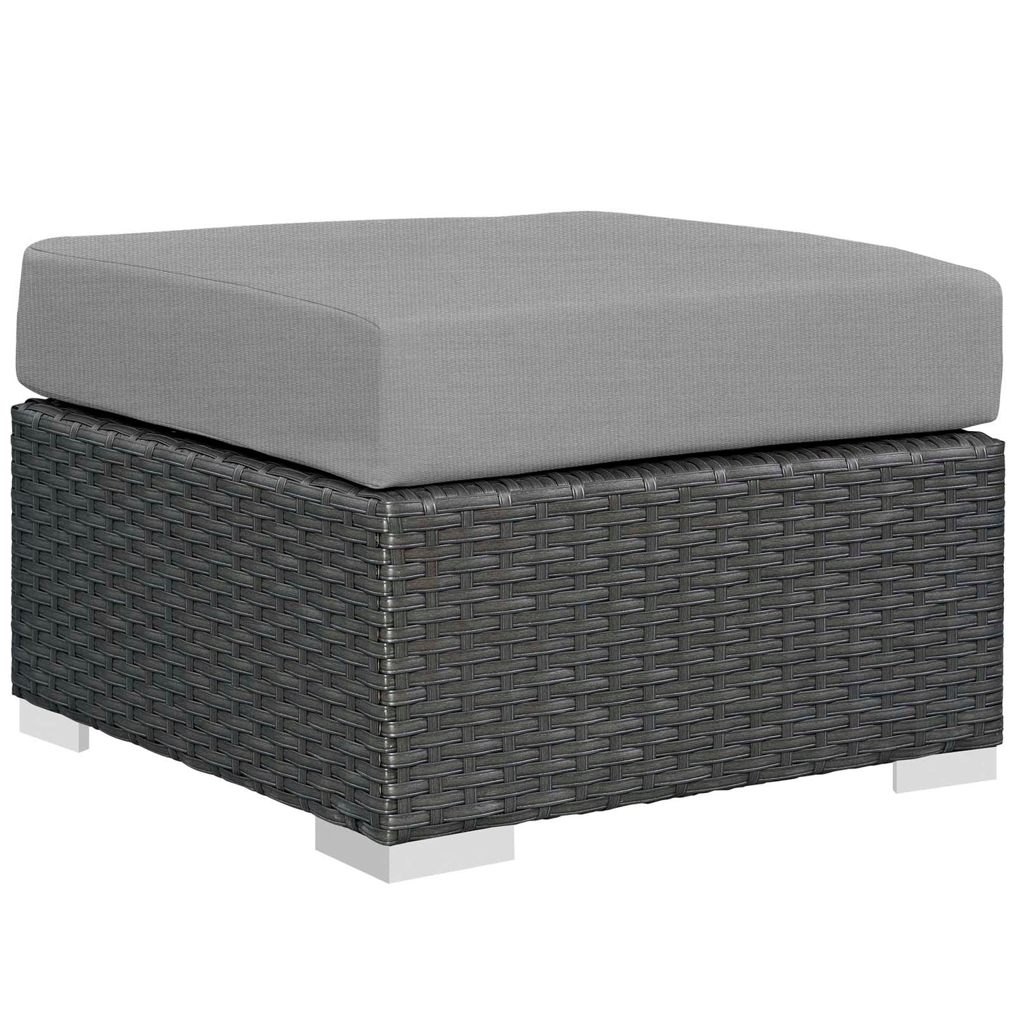 Sojourn Outdoor Patio Sunbrella® Ottoman Canvas Gray EEI-1855-CHC-GRY