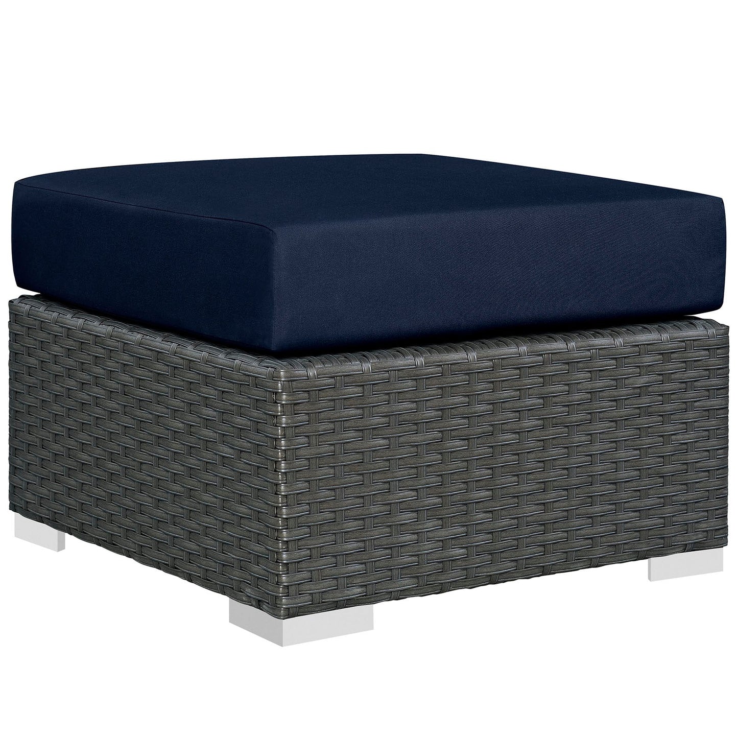 Sojourn Outdoor Patio Sunbrella® Ottoman Canvas Navy EEI-1855-CHC-NAV