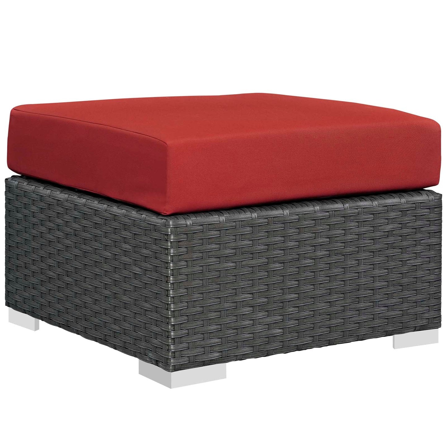 Sojourn Outdoor Patio Sunbrella® Ottoman Canvas Red EEI-1855-CHC-RED