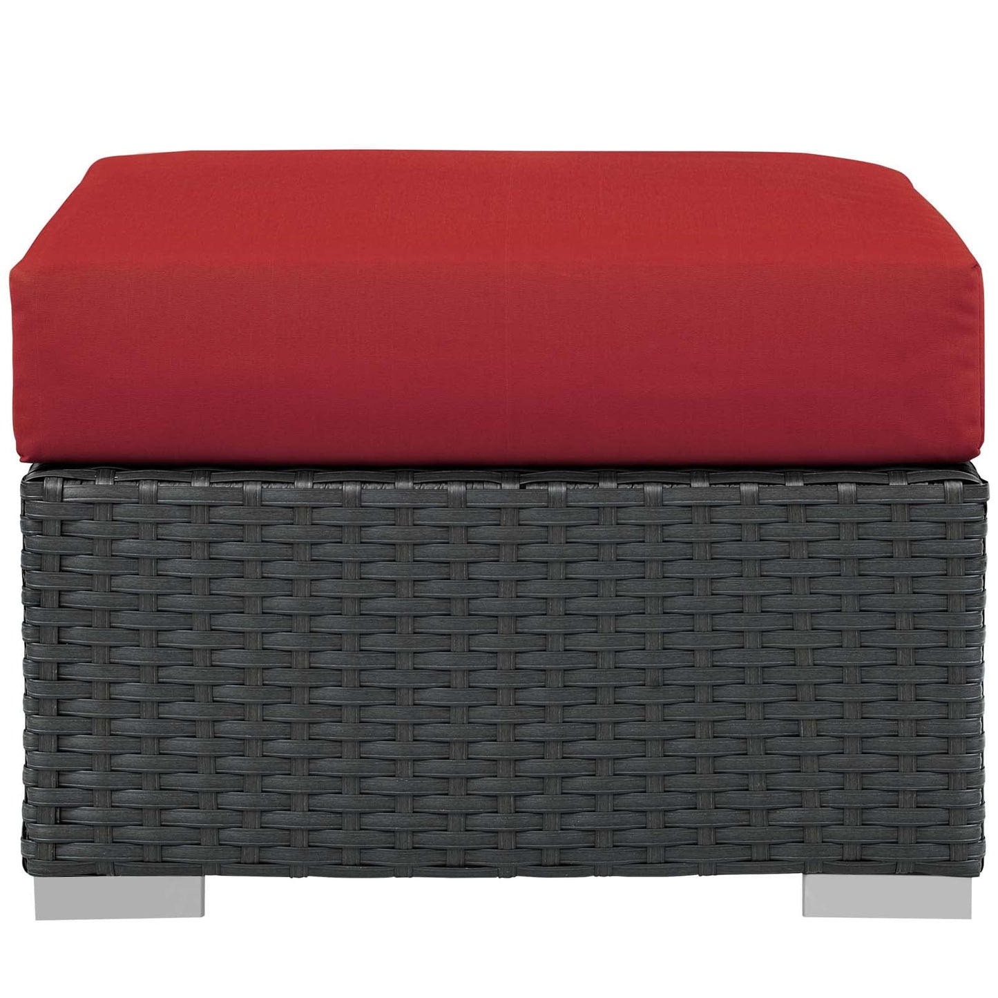 Sojourn Outdoor Patio Sunbrella® Ottoman Canvas Red EEI-1855-CHC-RED