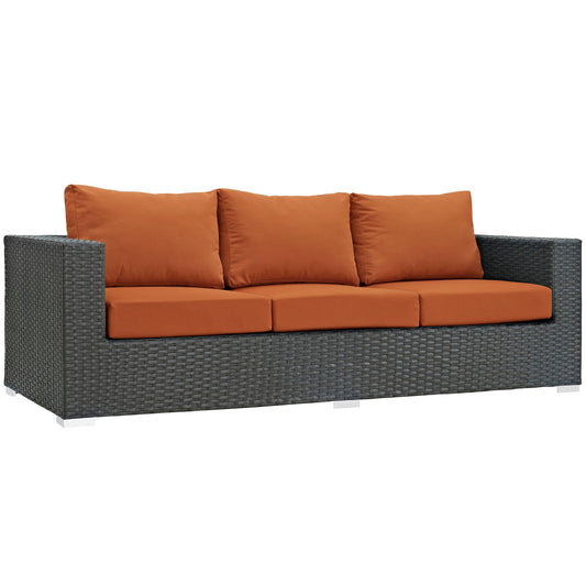 Sojourn Outdoor Patio Sunbrella® Sofa Canvas Tuscan EEI-1860-CHC-TUS