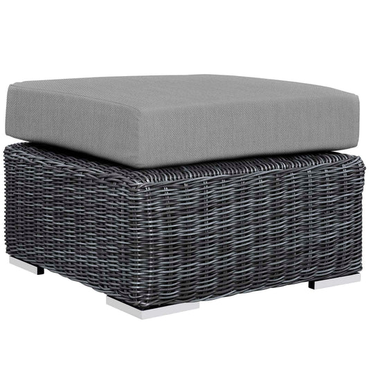 Summon Outdoor Patio Sunbrella® Ottoman Canvas Gray EEI-1869-GRY-GRY