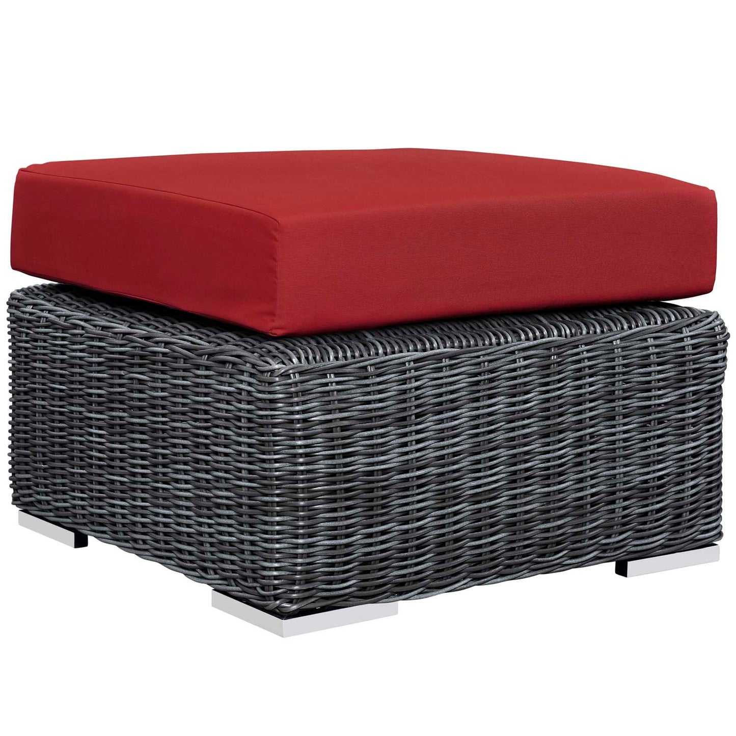 Summon Outdoor Patio Sunbrella® Ottoman Canvas Red EEI-1869-GRY-RED