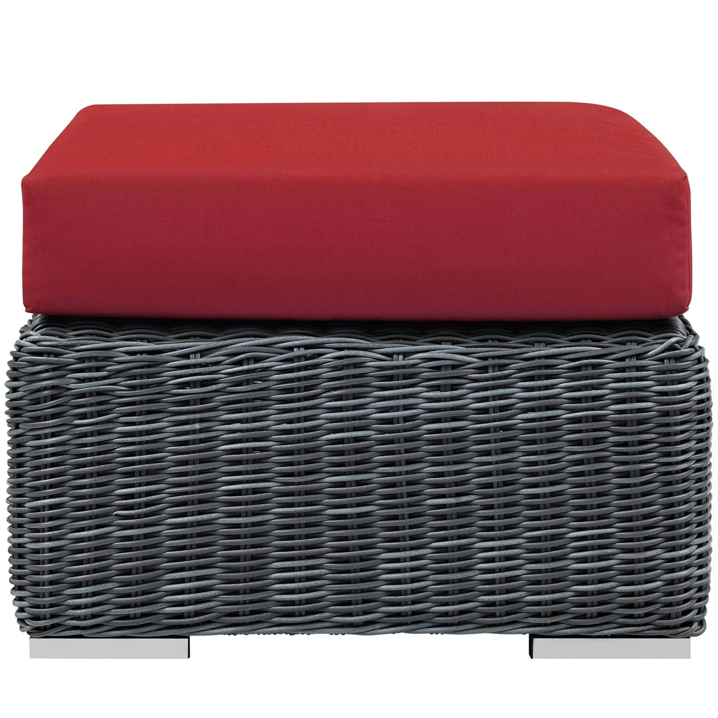 Summon Outdoor Patio Sunbrella® Ottoman Canvas Red EEI-1869-GRY-RED