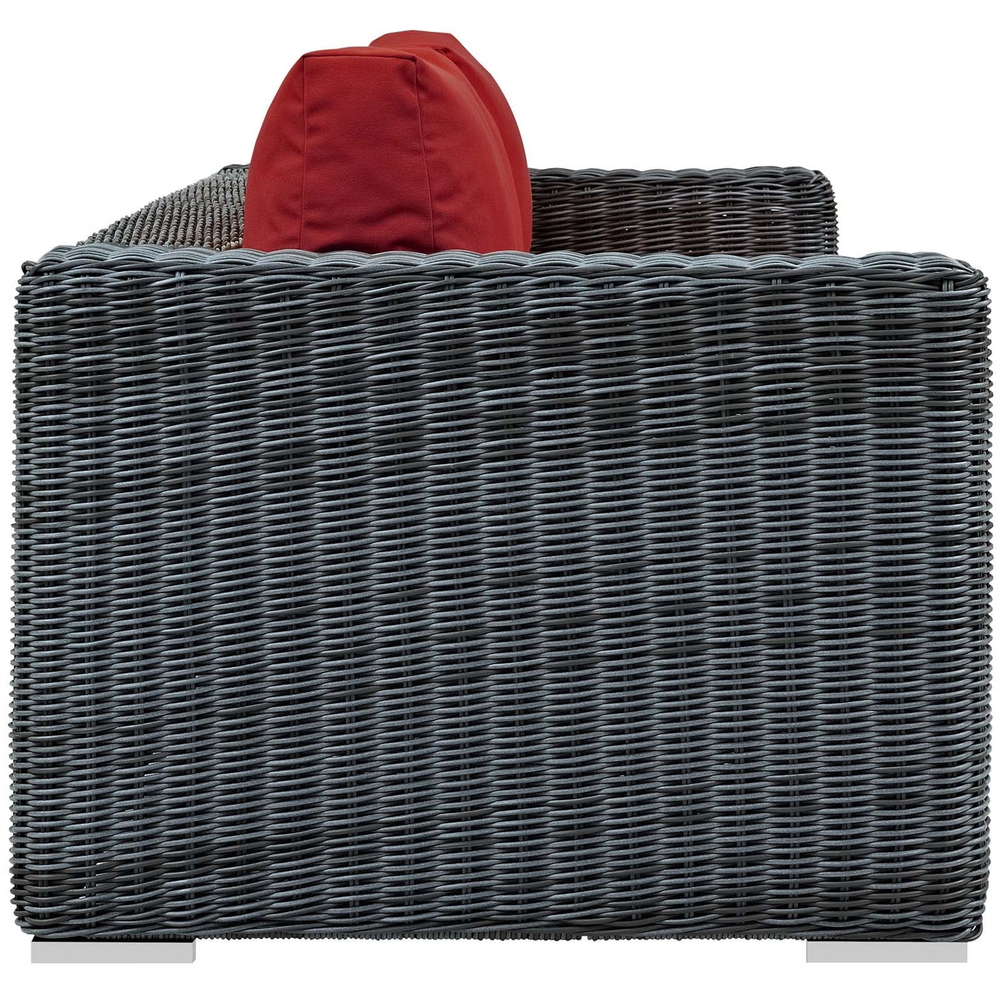 Summon Outdoor Patio Sunbrella® Sofa Canvas Red EEI-1874-GRY-RED