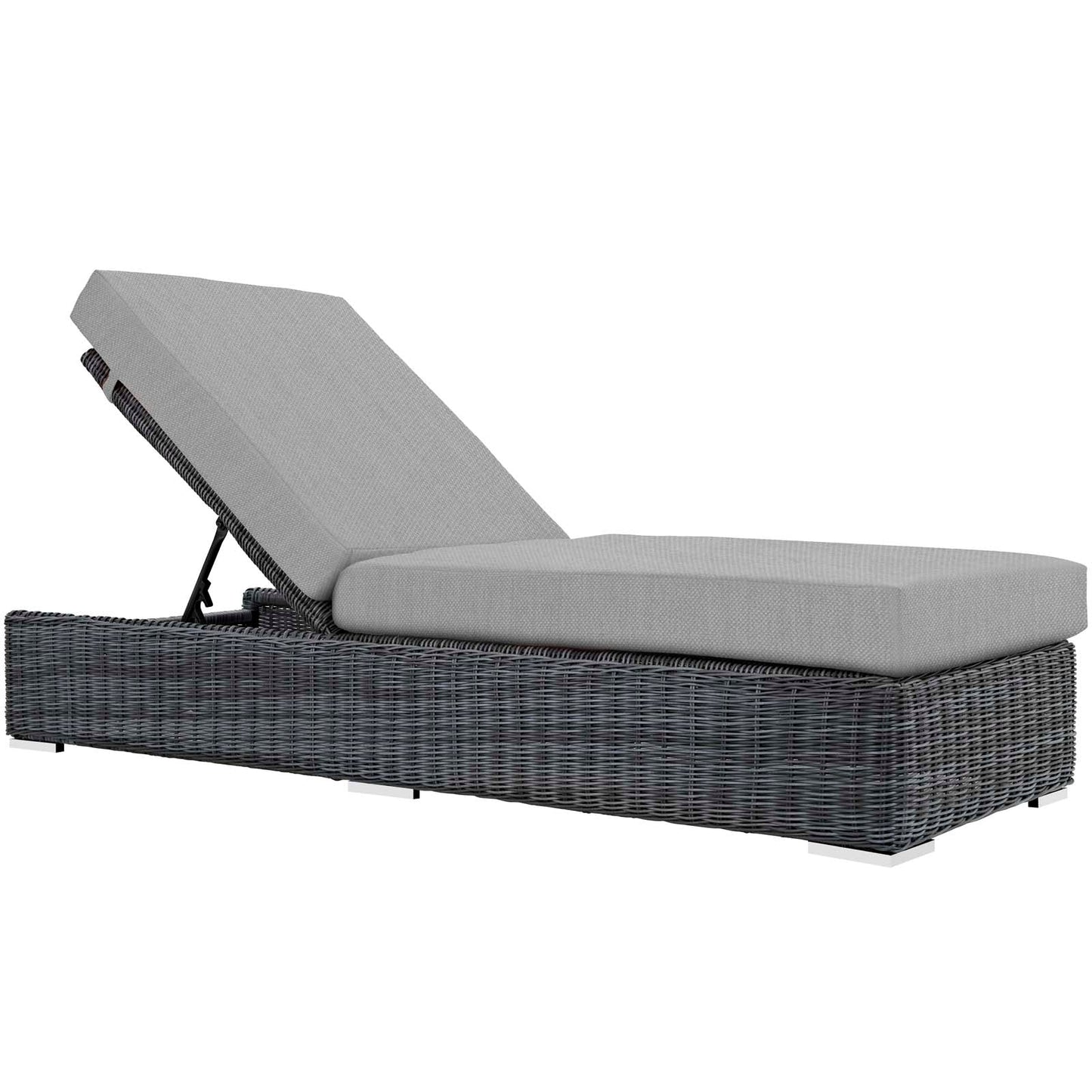 Summon Outdoor Patio Sunbrella® Chaise Lounge Canvas Gray EEI-1876-GRY-GRY