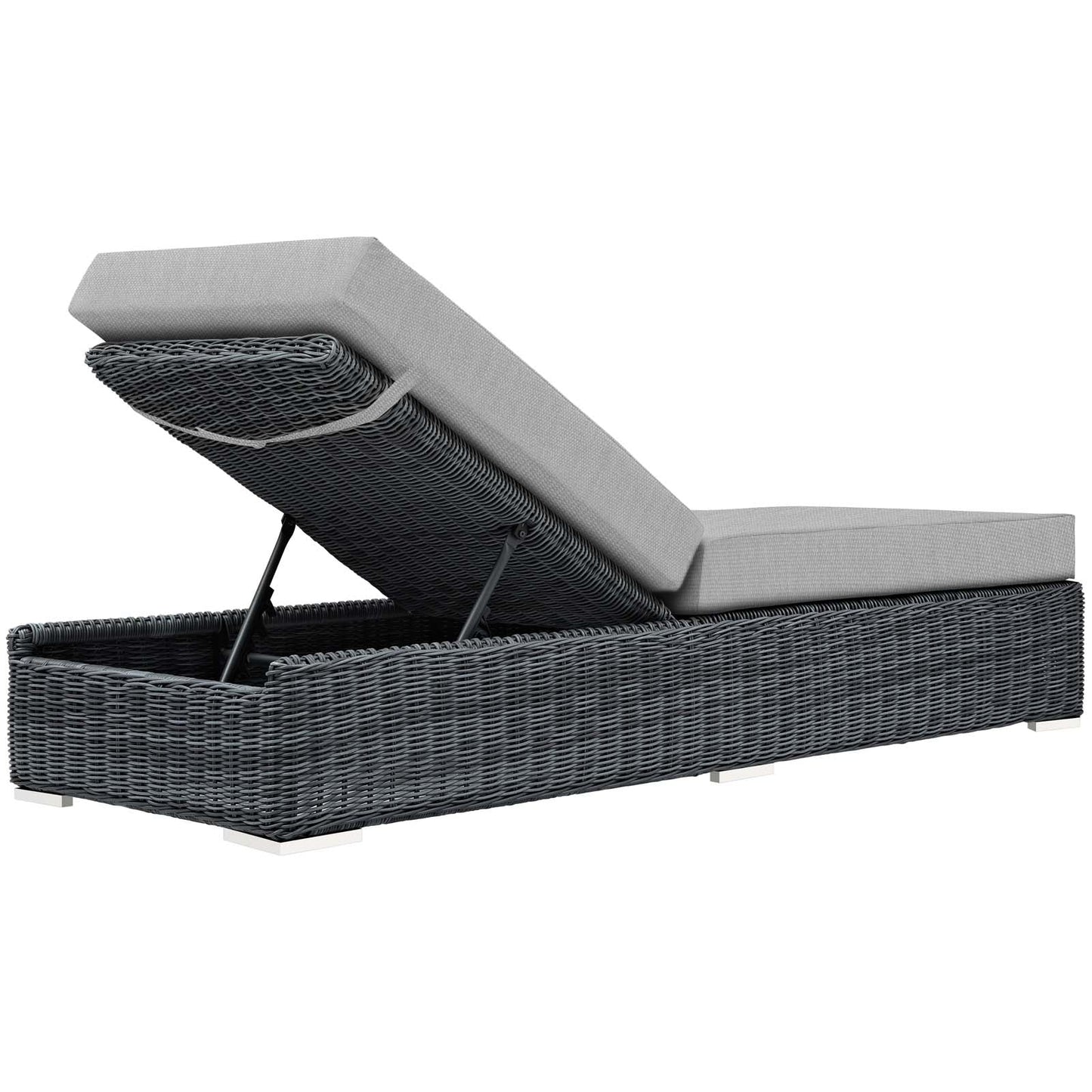 Summon Outdoor Patio Sunbrella® Chaise Lounge Canvas Gray EEI-1876-GRY-GRY