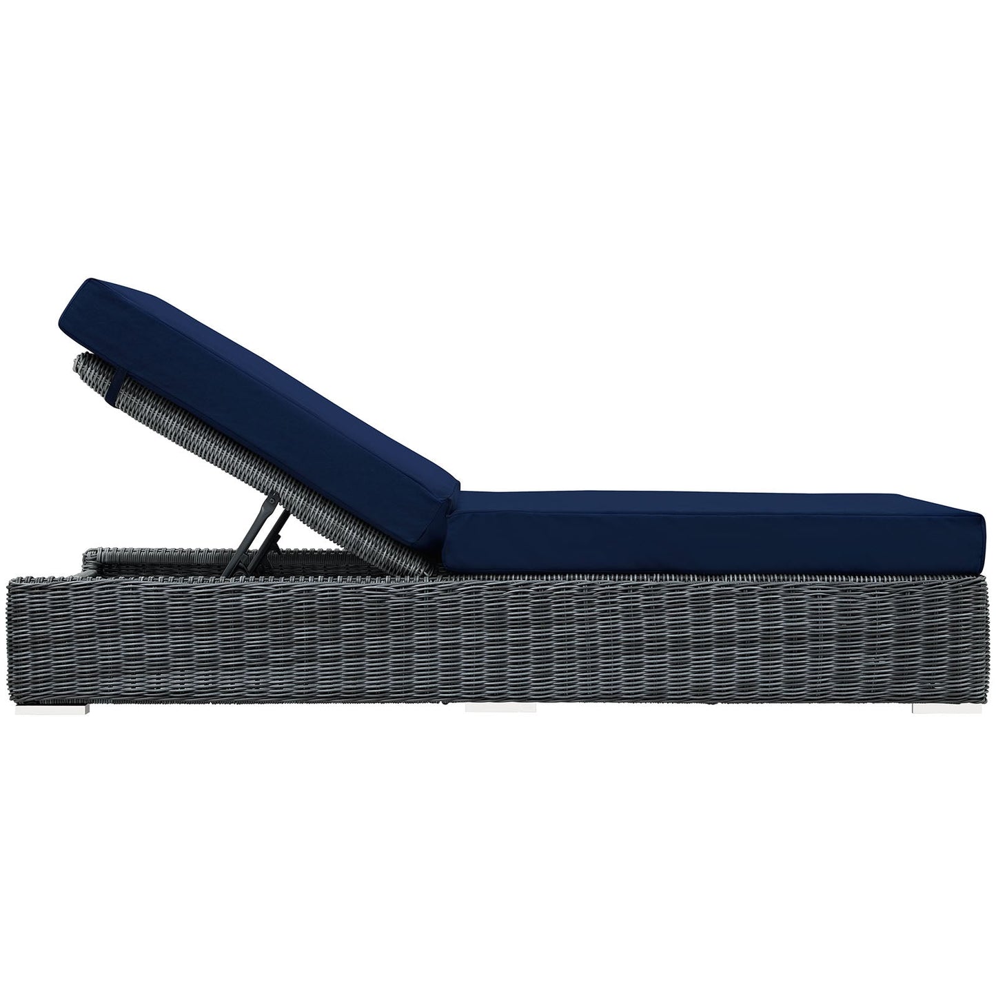 Summon Outdoor Patio Sunbrella® Chaise Lounge Canvas Navy EEI-1876-GRY-NAV