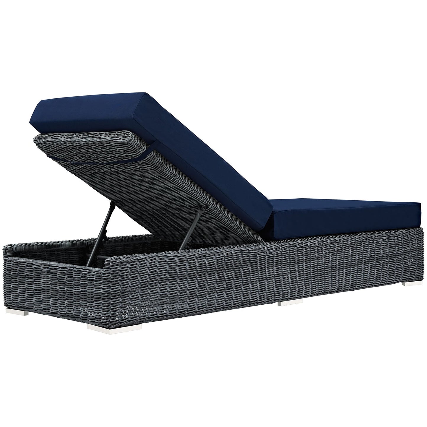 Summon Outdoor Patio Sunbrella® Chaise Lounge Canvas Navy EEI-1876-GRY-NAV