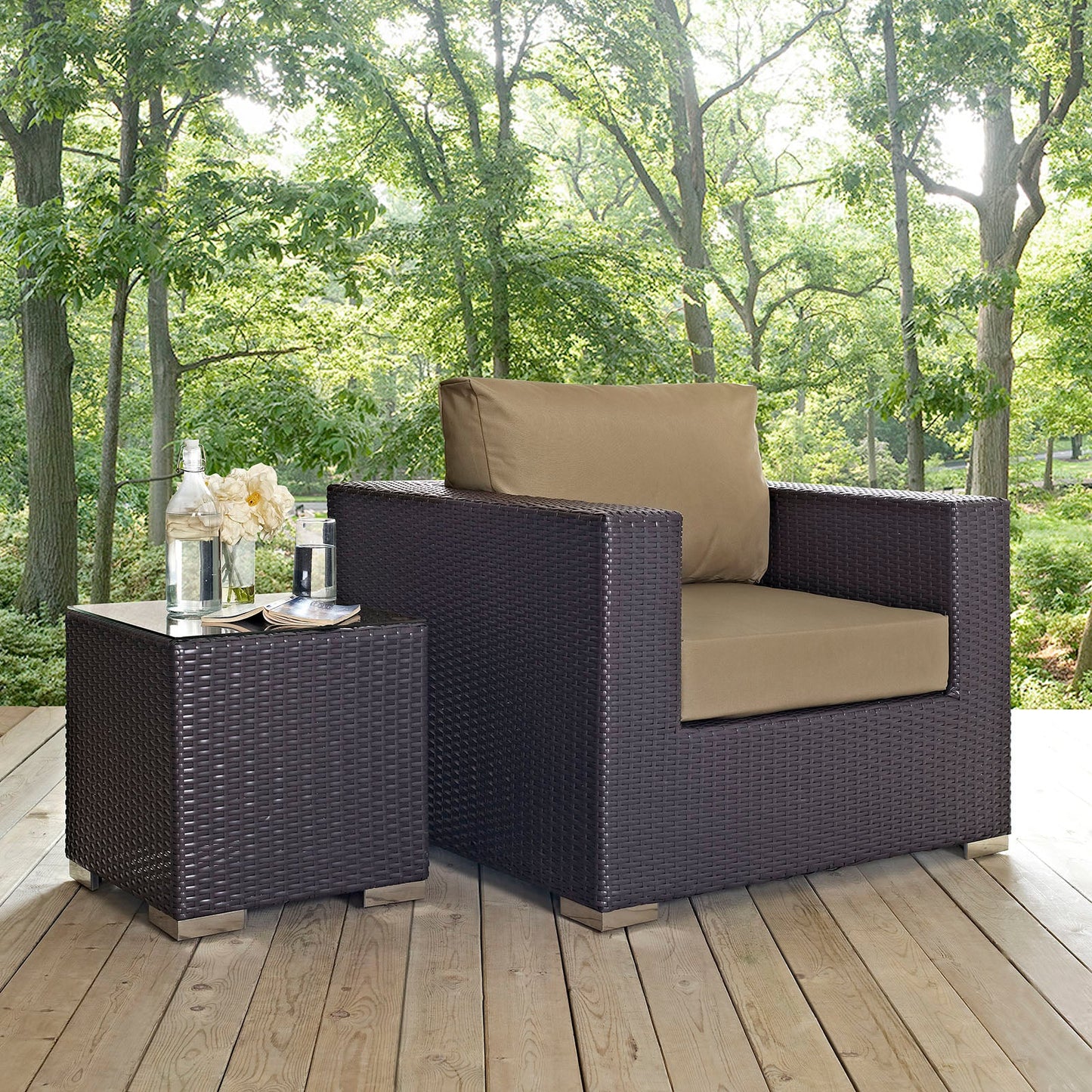 Convene Outdoor Patio Armchair Espresso Mocha EEI-1906-EXP-MOC