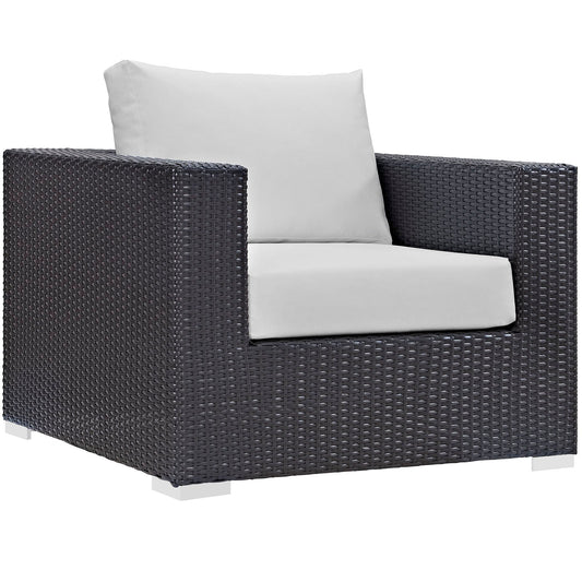 Convene Outdoor Patio Armchair Espresso White EEI-1906-EXP-WHI