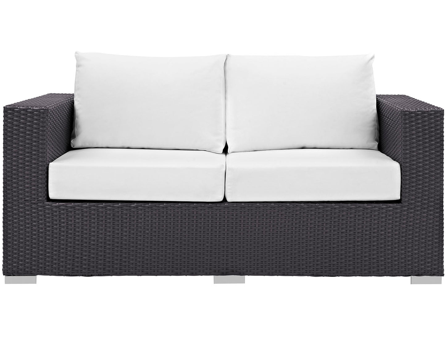 Convene Outdoor Patio Loveseat Espresso White EEI-1907-EXP-WHI