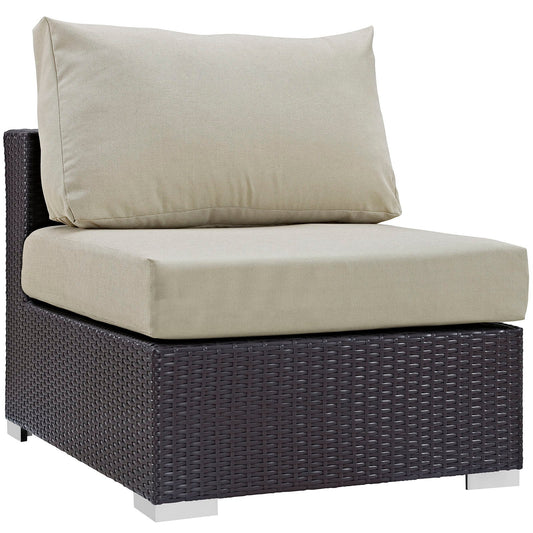 Convene Outdoor Patio Armless Espresso Beige EEI-1910-EXP-BEI