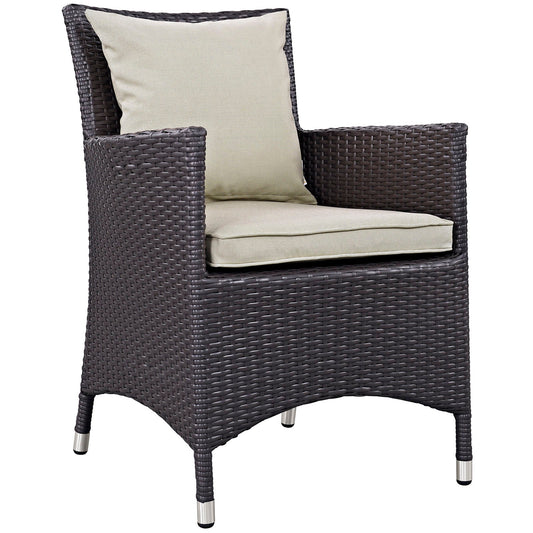 Convene Dining Outdoor Patio Armchair Espresso Beige EEI-1913-EXP-BEI