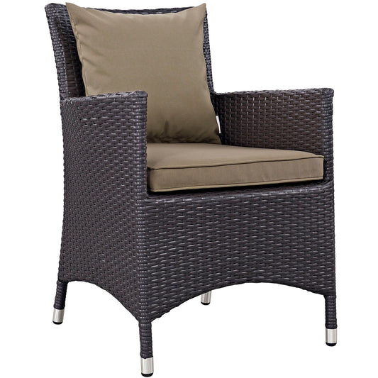 Convene Dining Outdoor Patio Armchair Espresso Mocha EEI-1913-EXP-MOC